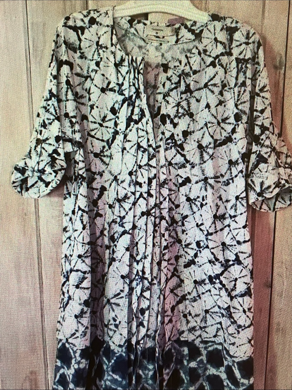 Thakoon Black and Cream Abstract Floral-Print Tunic